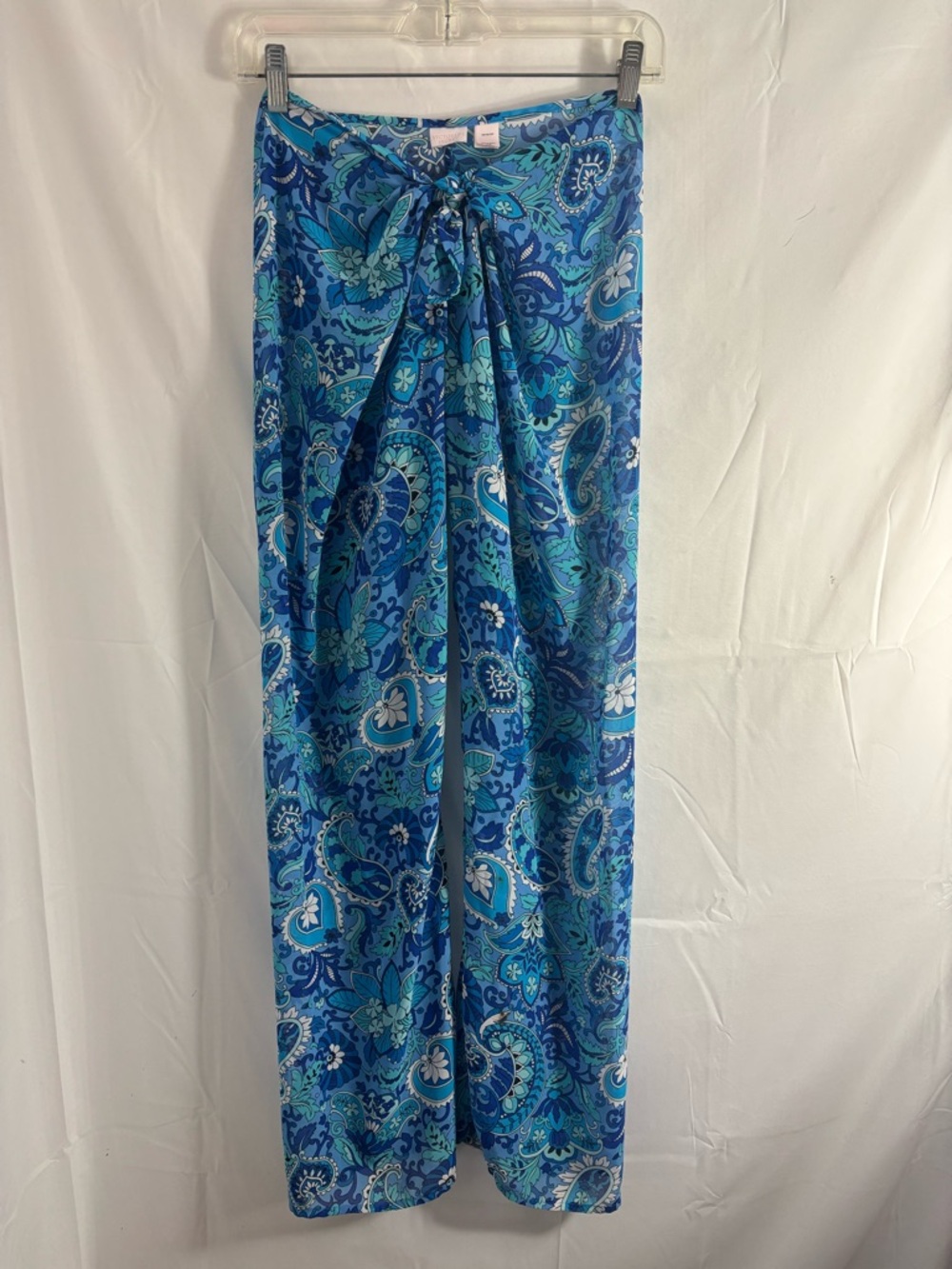 Victoria’s Secret‎ Blue Paisley Semi Sheer Tie Front Boho Pants Size XS-S